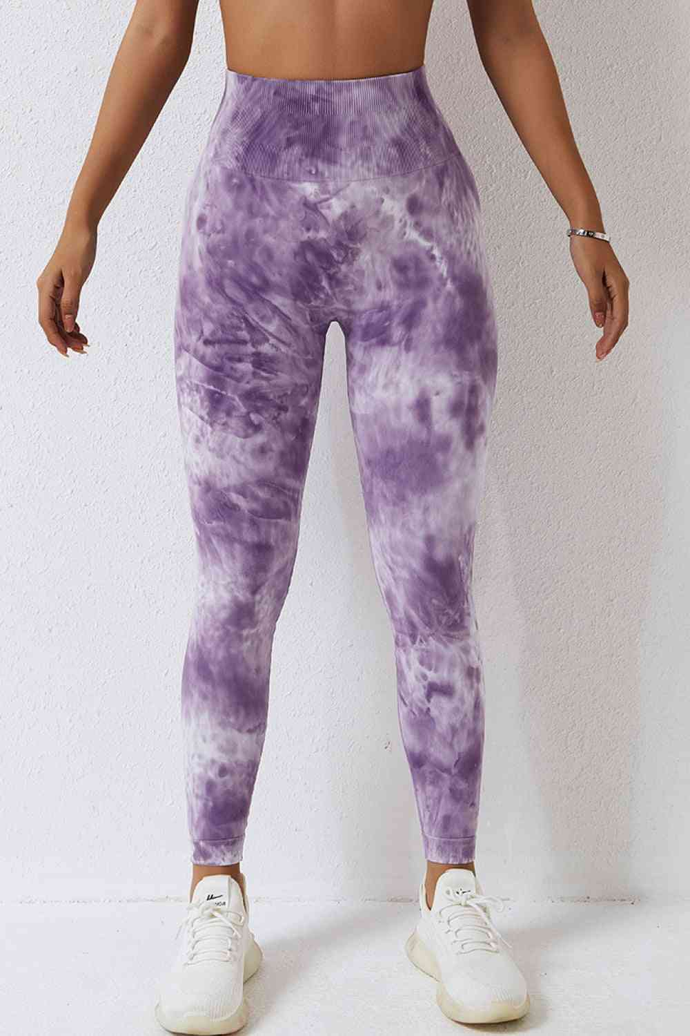 Pantalones deportivos largos con efecto tie-dye y cintura alta