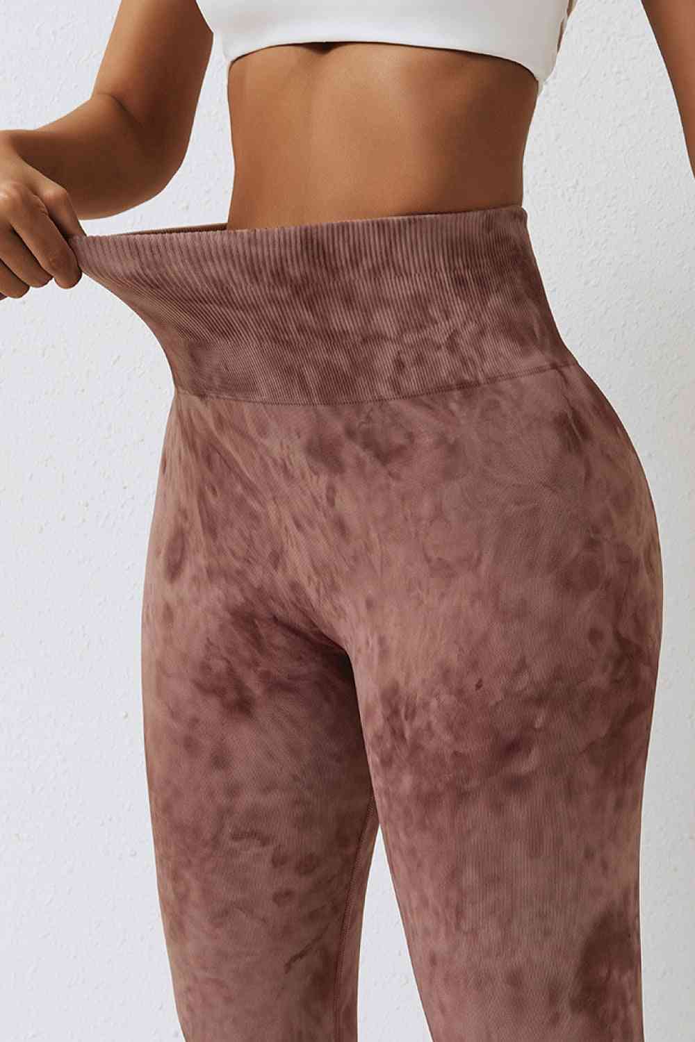 Pantalones deportivos largos con efecto tie-dye y cintura alta