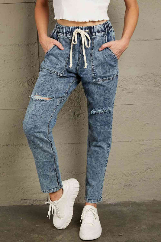 Joggers de mezclilla con cordón ajustable de Baeful