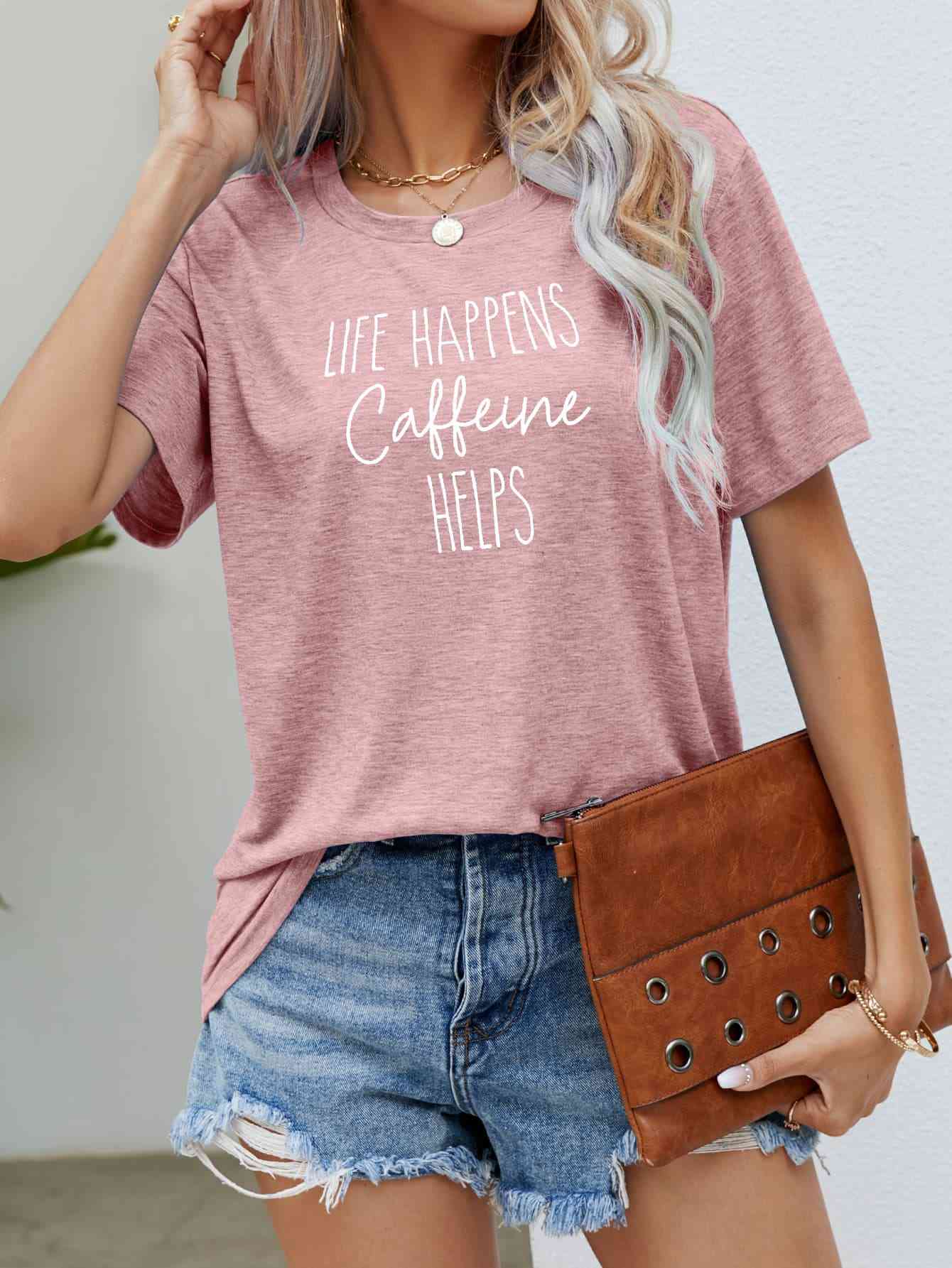 LA VIDA SUCEDE LA CAFEÍNA AYUDA Camiseta gráfica