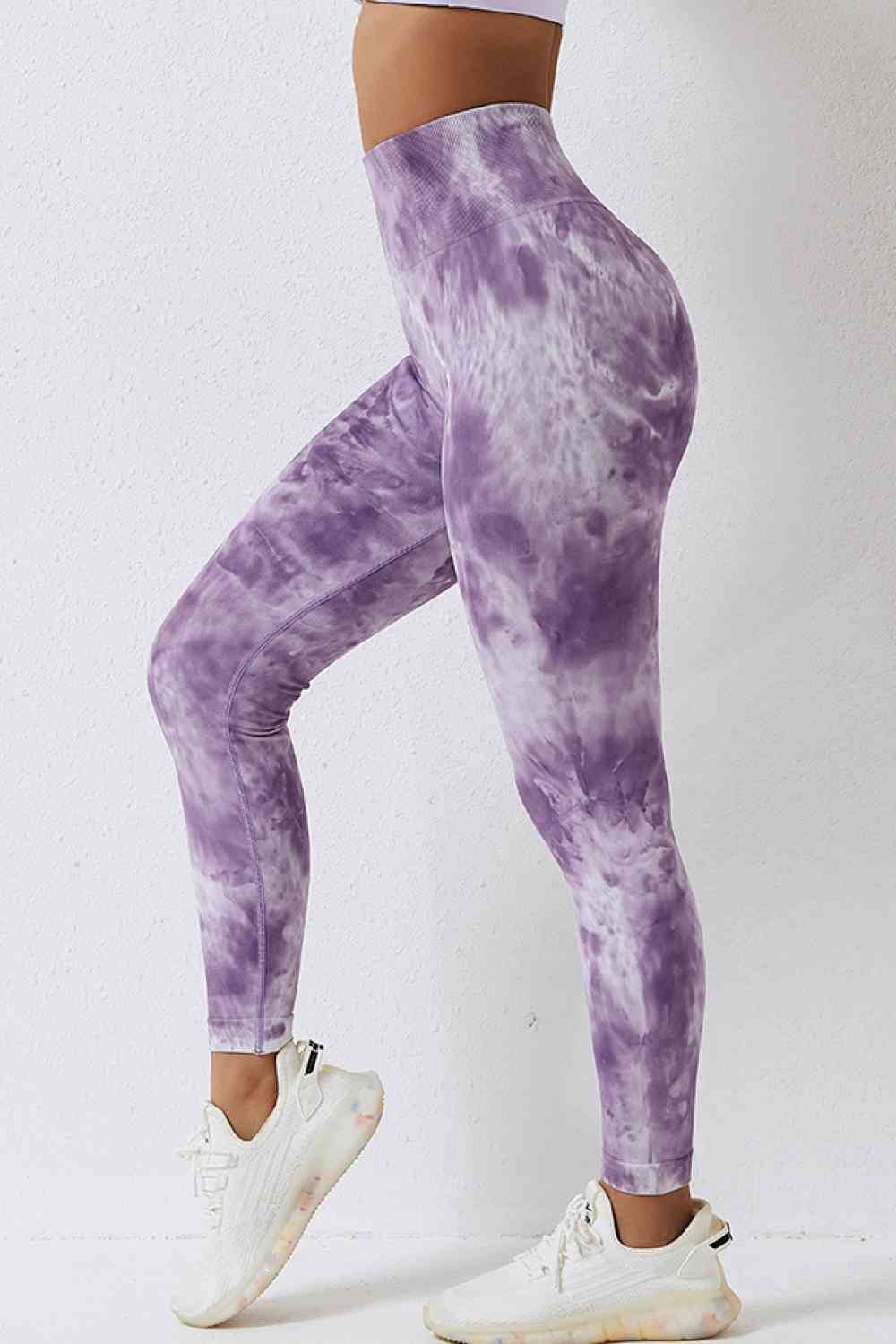 Pantalones deportivos largos con efecto tie-dye y cintura alta