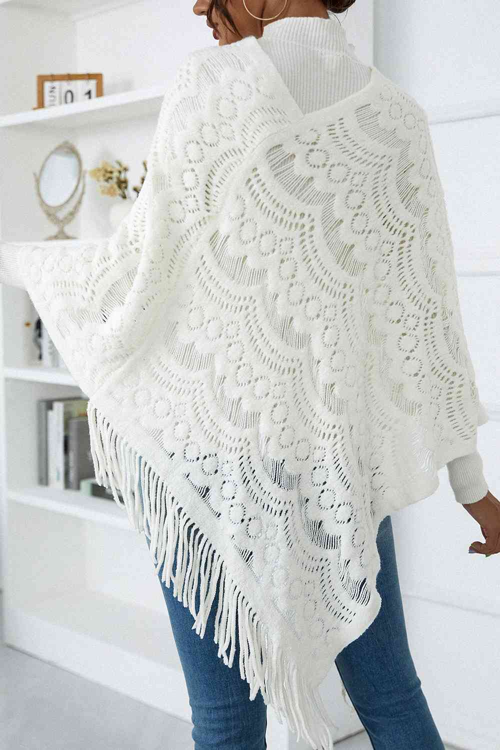 Poncho Calado Detalle Flecos