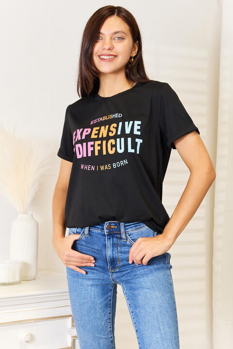 Camiseta con mangas con puños y gráfico de eslogan de Simply Love