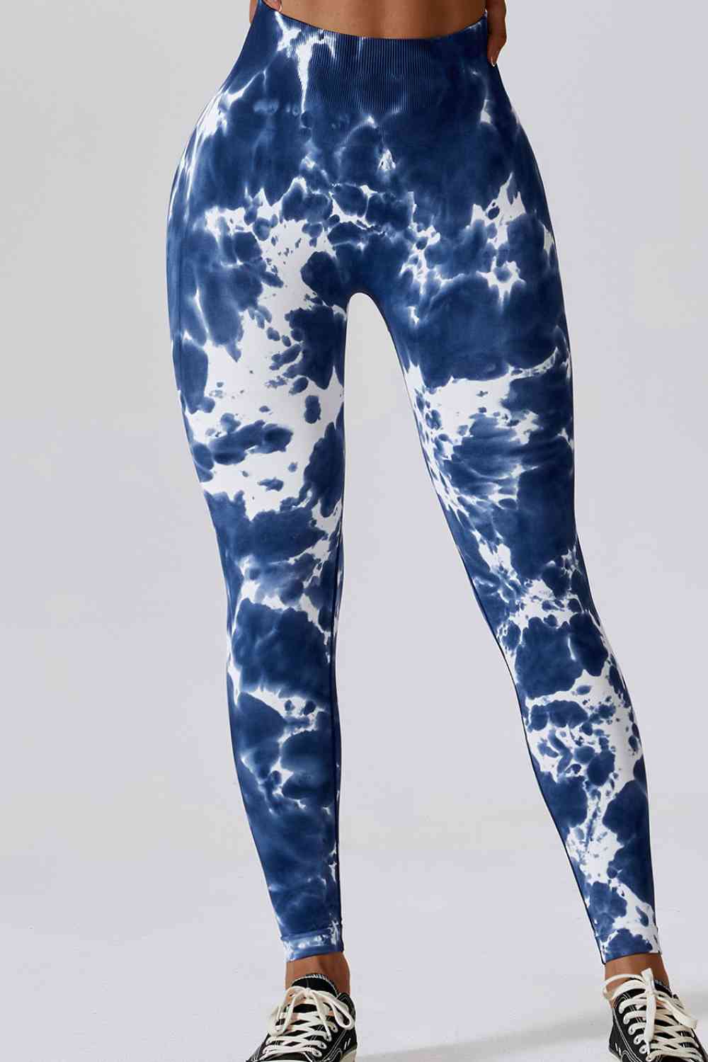 Pantalones deportivos largos con efecto tie-dye y cintura alta