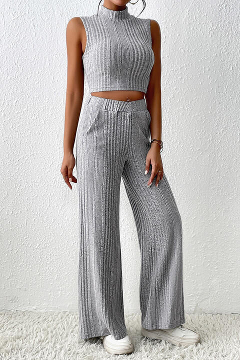 Mock Neck Tank and Pants Set