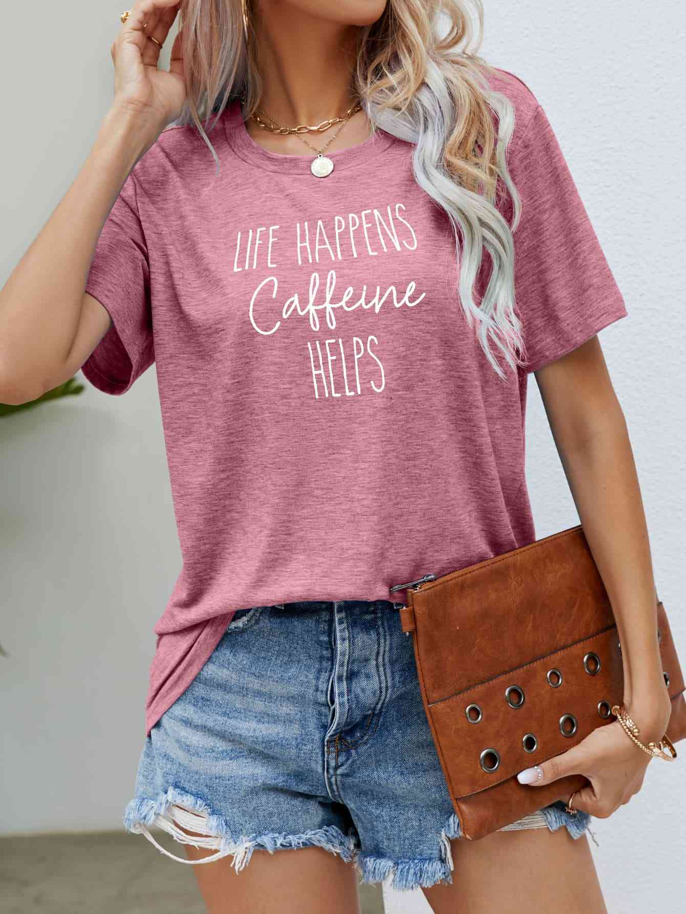 LA VIDA SUCEDE LA CAFEÍNA AYUDA Camiseta gráfica